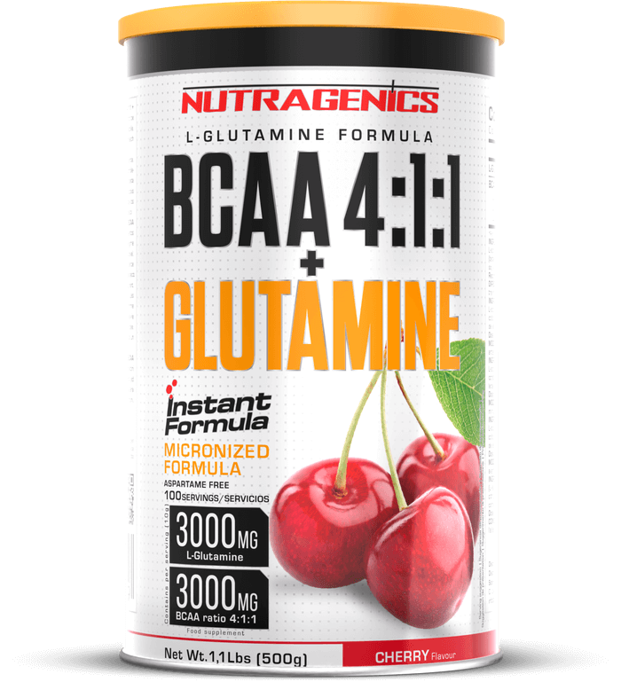 BCAA 4:1:1 + GLUTAMINE - 500 g - Aminoácidos en polvo en 4 sabores increíbles