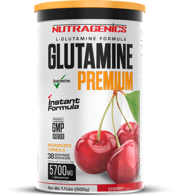 Glutamine Premium (5515 mg) - Glutamina en polvo en 4 sabores increíbles