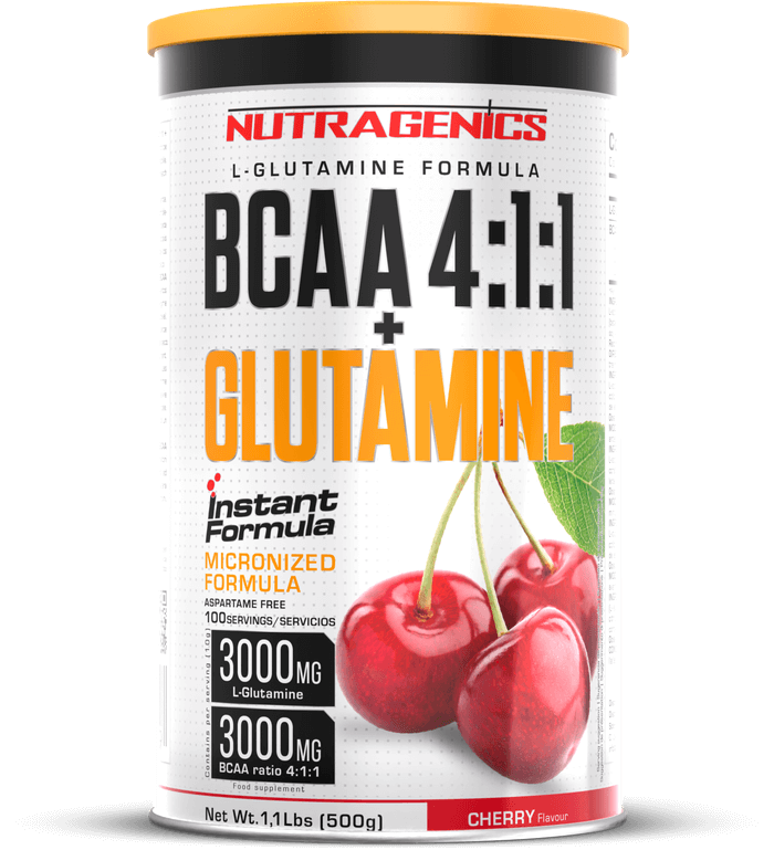 BCAA 4:1:1 + GLUTAMINE - 500 g - Amino Acid Powder in 4 Amazing Flavors